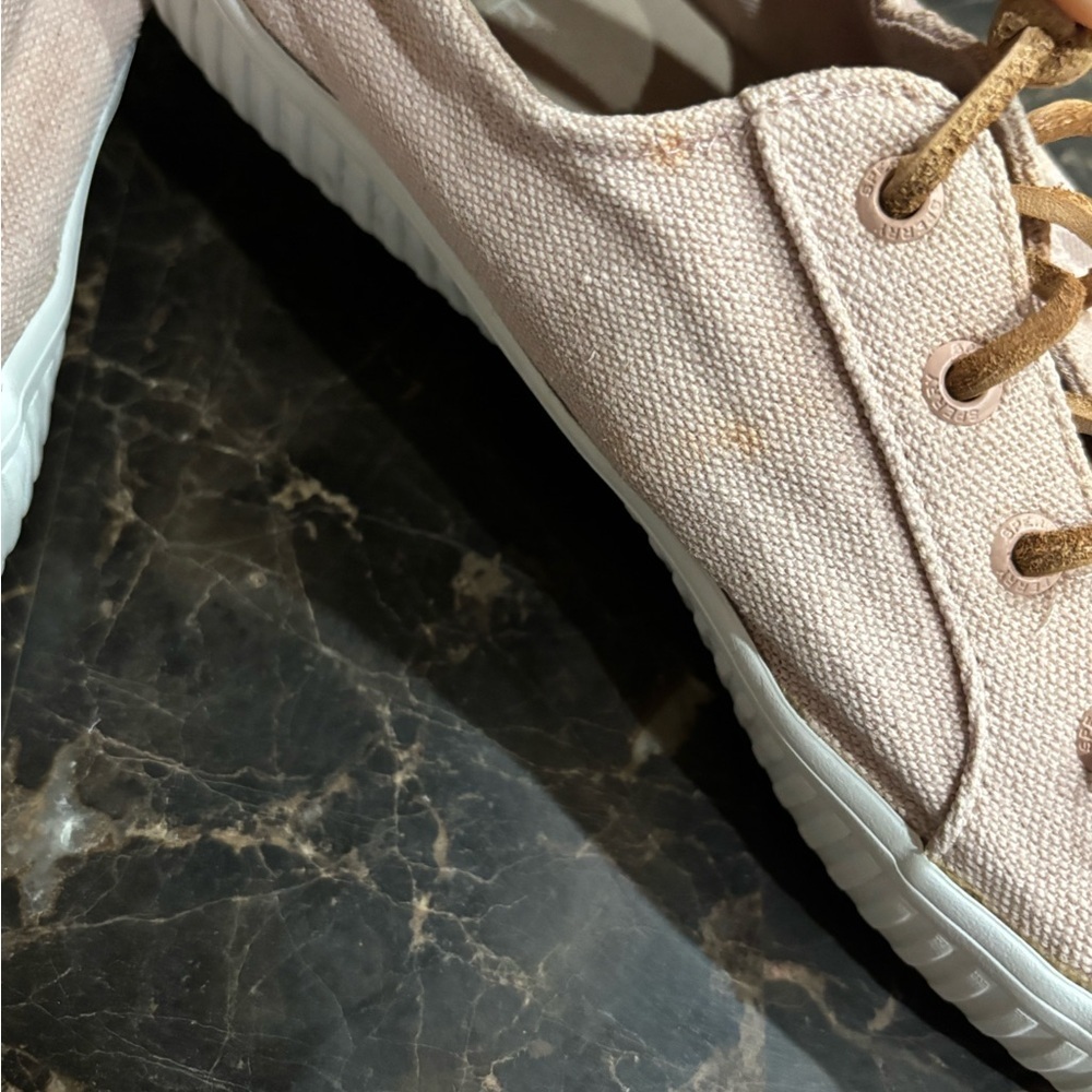 Sperry Blush Canvas Sneakers with White Soles - Picture 3 of 4